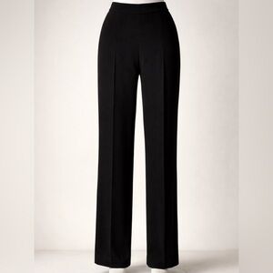 Ann Taylor Classic Women's Black Straight Leg Pants in Soft Crepe